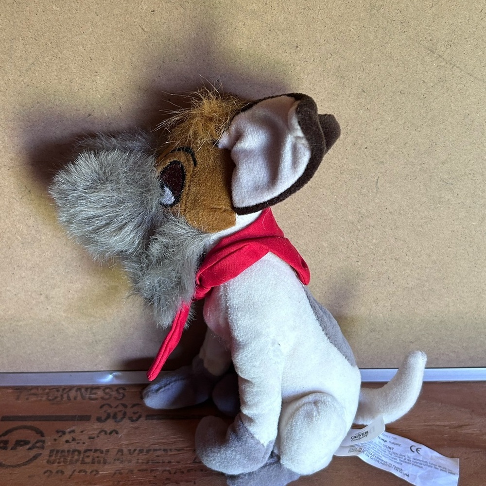 Disney Oliver & Company Dodger Dog Plush 7" Stuffed Animal Beans